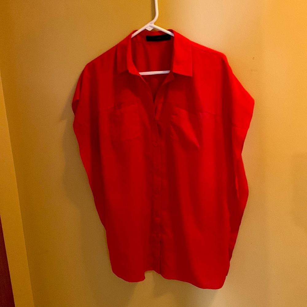The Limited Button Down Blouse Red Size small